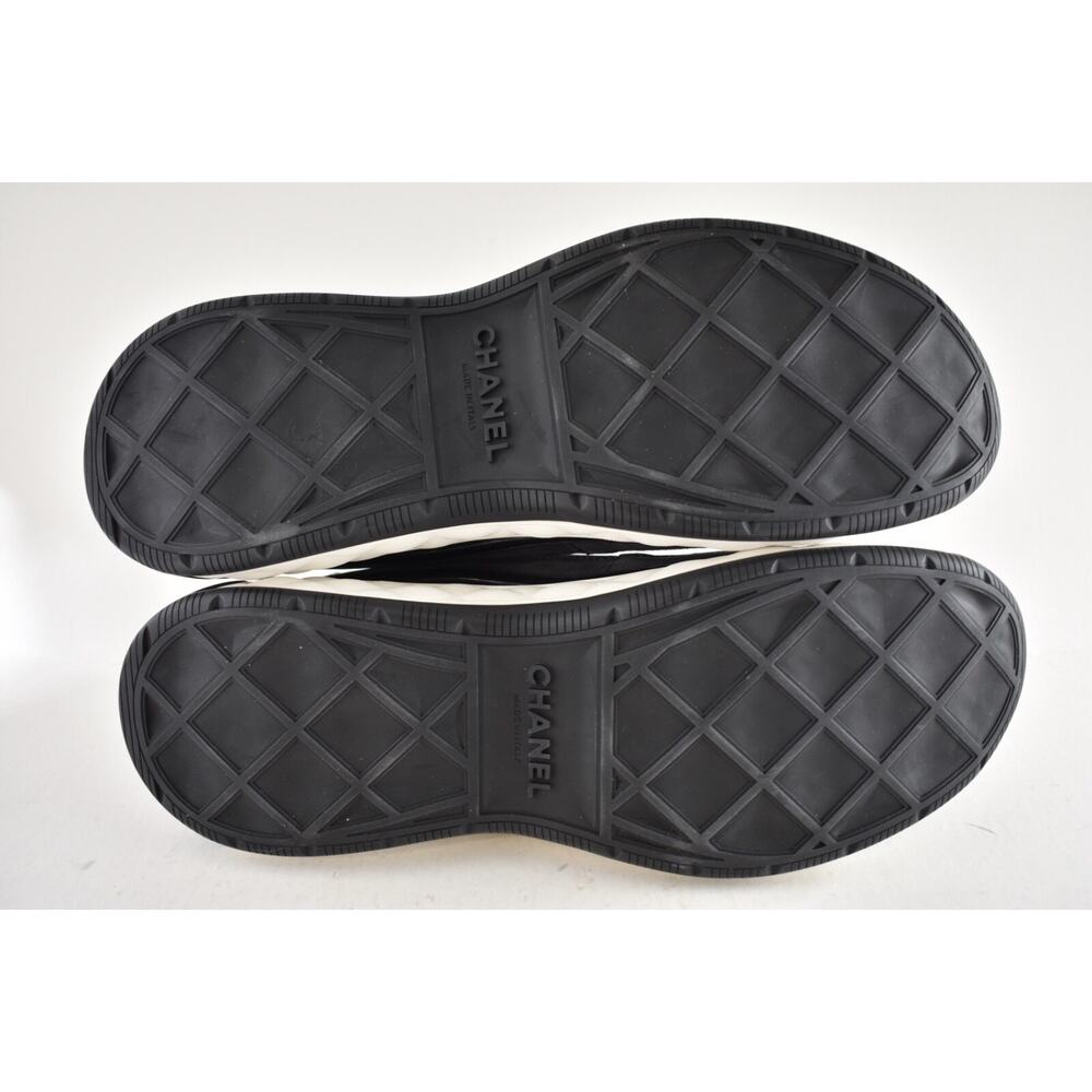 Chanel 23K Mens Grey Black White CC Logo Lace Up Low Top Trainer Sneaker 44 11 - Picture 13 of 13